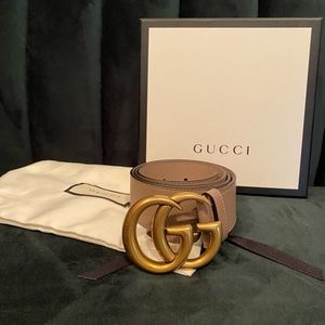 Gucci Marmont belt in dusty rose